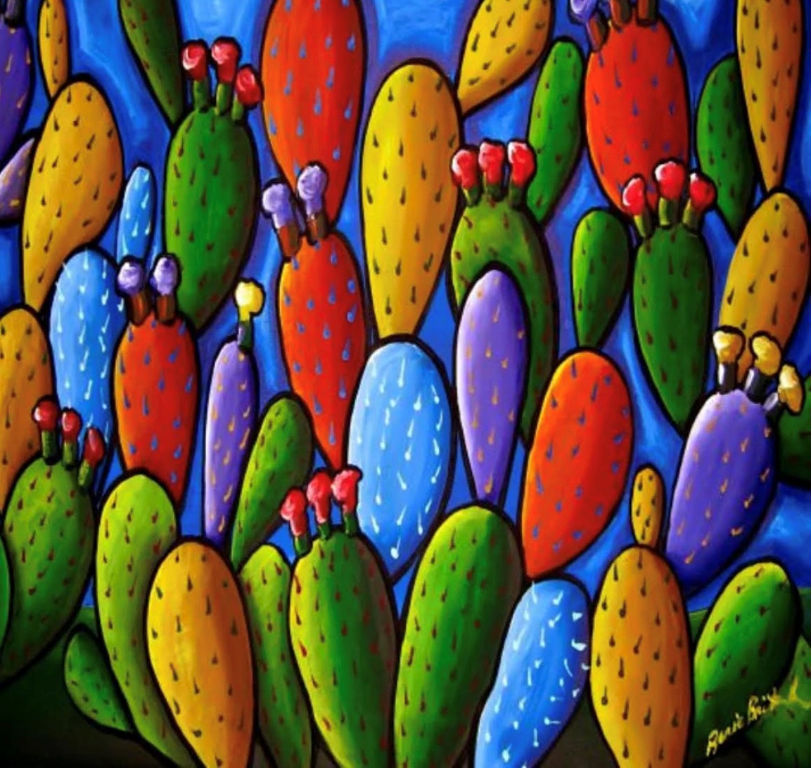 prickly pear sample painting