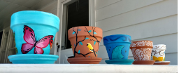 Painted flower pots