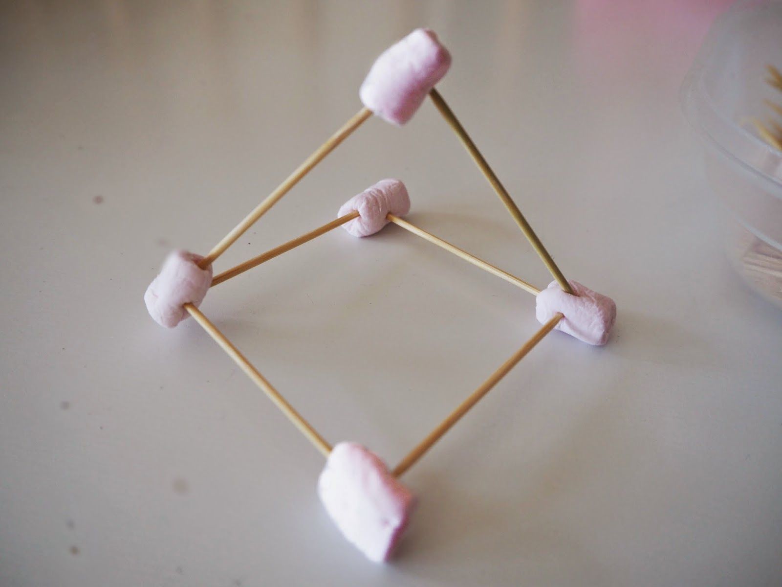 Marshmallow and toothpick structure