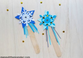 Popsicle stick and paper star wand