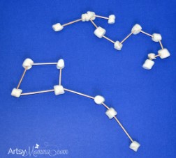 Marshmallow and toothpick constellations
