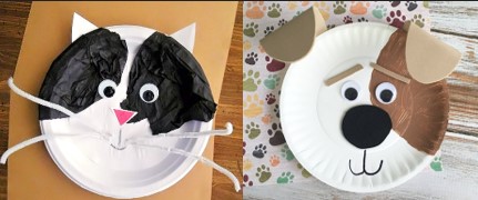 Cat and dog paper plate crafts