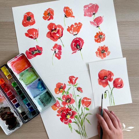 poppy watercolor example