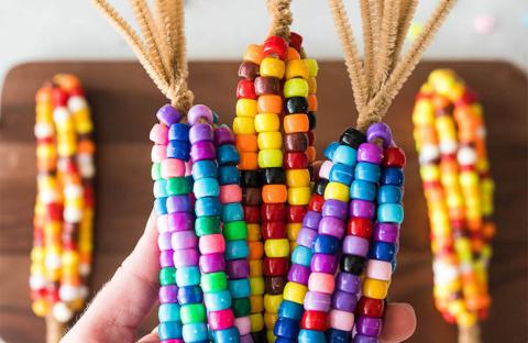 beaded corn craft