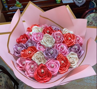 roses out of ribbon example