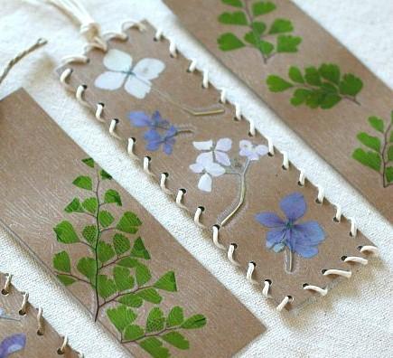 pressed flower bookmark