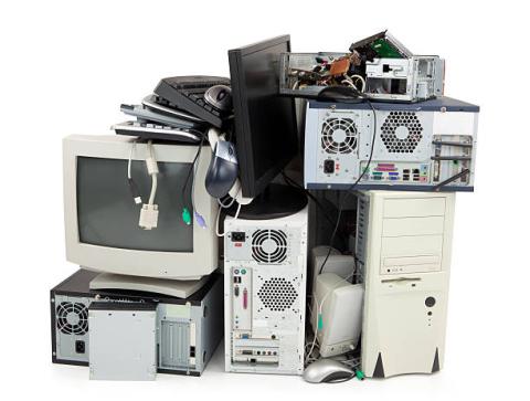 Pile of computer pieces