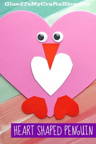 HEART SHAPED PAPER PENGUIN