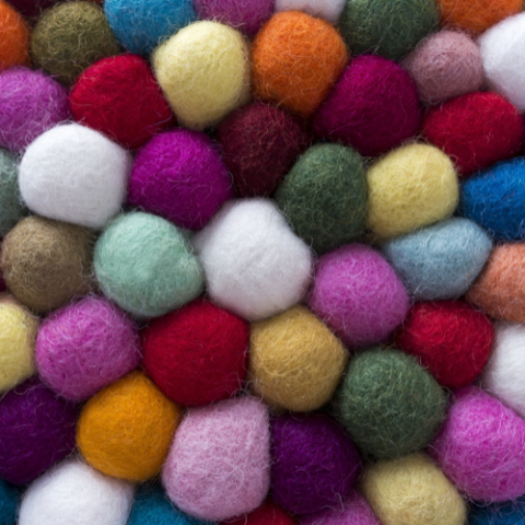 Needle felt balls in assorted colors