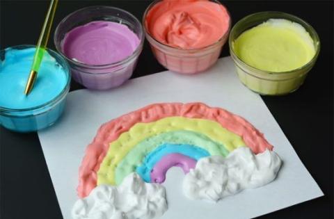 rainbow made with puffy paint
