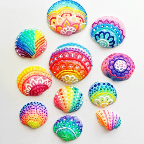 colorful painted shells