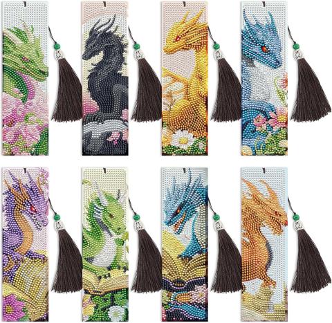Diamond painting dragon bookmarks