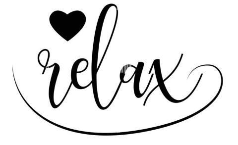 Relax in cursive with heart