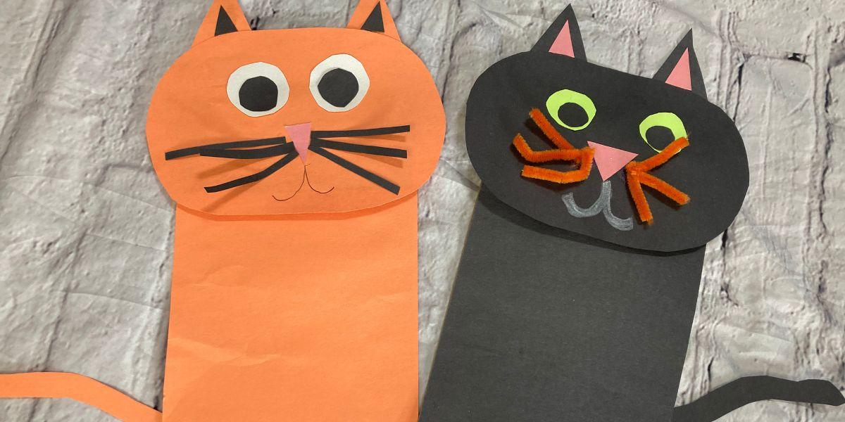 Paper Bag Cat Puppets