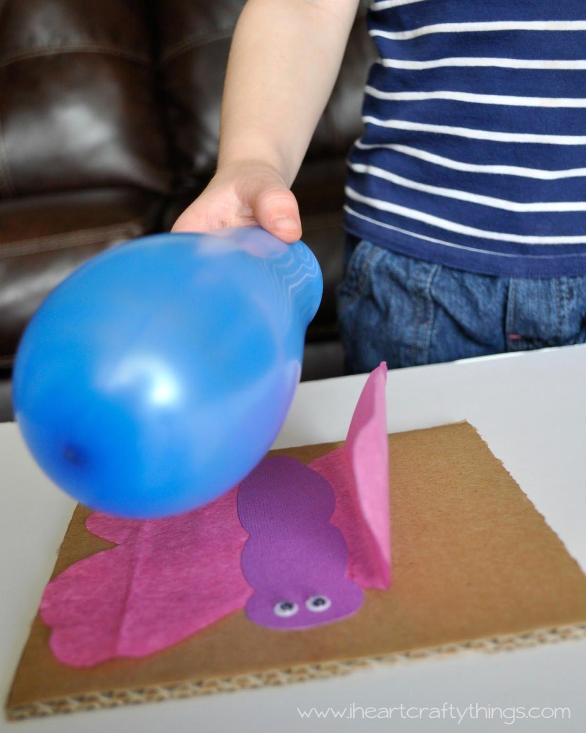 BALLOON AND TISSUE PAPER BUTTERFLY