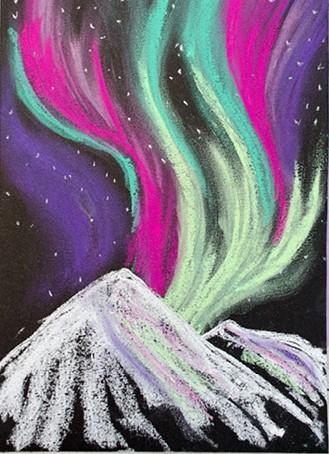 Chalk Pastel Northern Lights