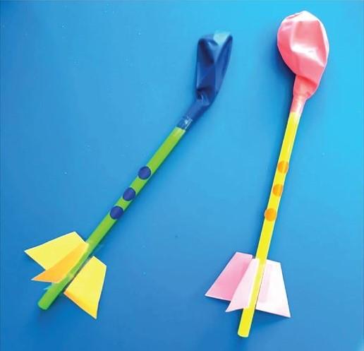 jumbo straw balloon rocket