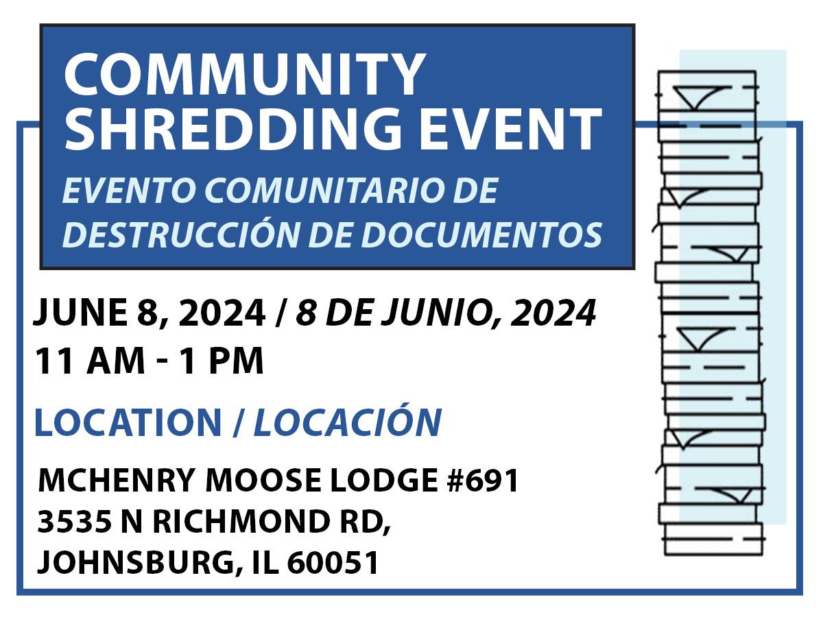 Community Shredding Event including location and time