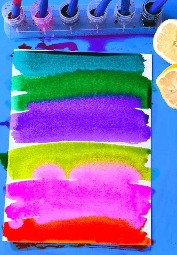 Lemon and watercolor artwork