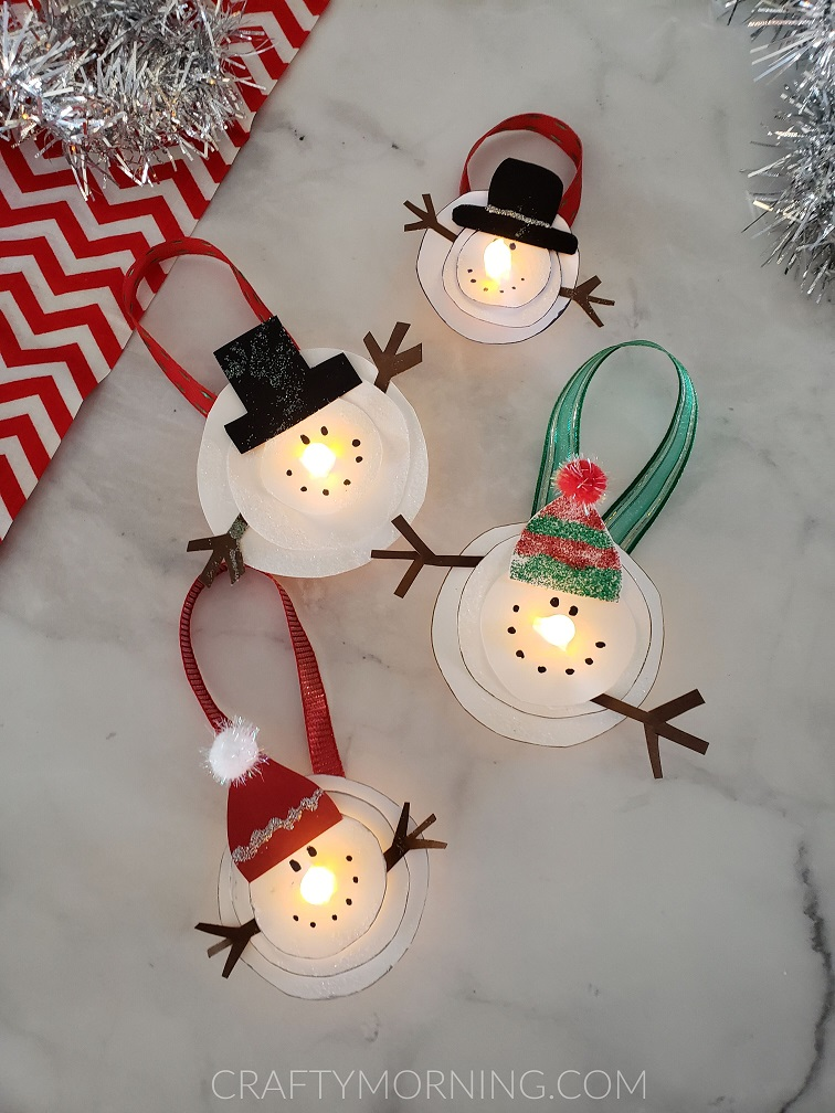 snowman tea light decoration