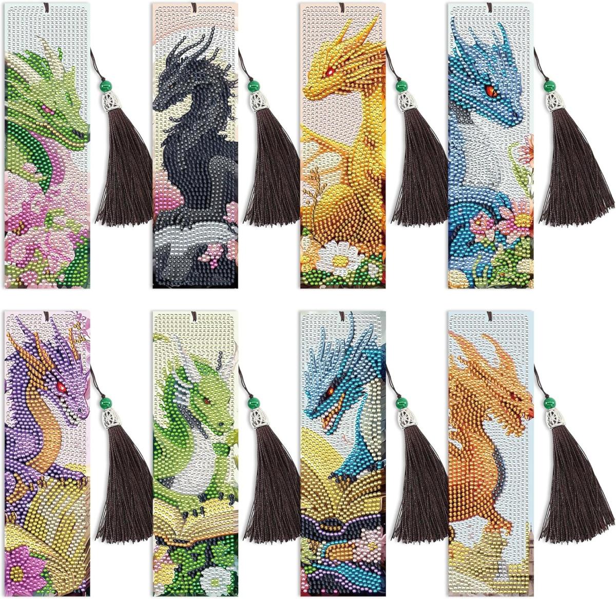 Diamond painting dragon bookmarks